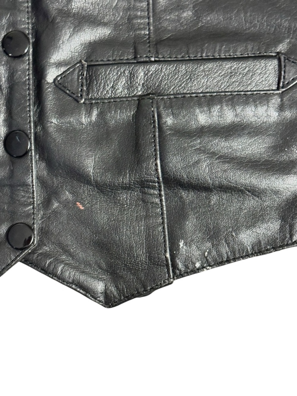 Vintage Z1R Black Leather Riding Vest, Size 6 - Picture 7 of 10
